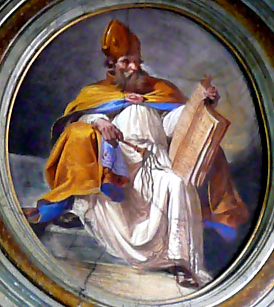Autor Dickstracke,Wikipedia. Pictură de pe pereţii Bisericii San Giuseppe alla Lungara, Roma, Italia.